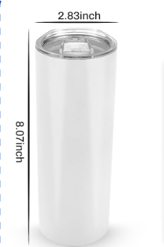 sample 3 Custom Sublimation Tumbler 20 OZ | Personalized Skinny Tumbler