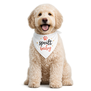 Personalized Dog Bandana – Custom Pet Name & Photo Sublimation Scarf