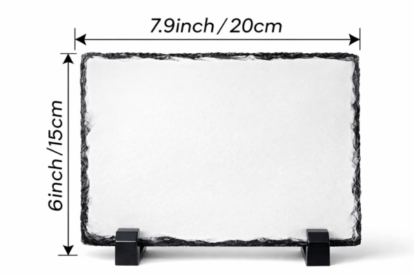 Personalized Slate Rock Photo Frame – 6 x 7.9 Inch Custom Stone Print