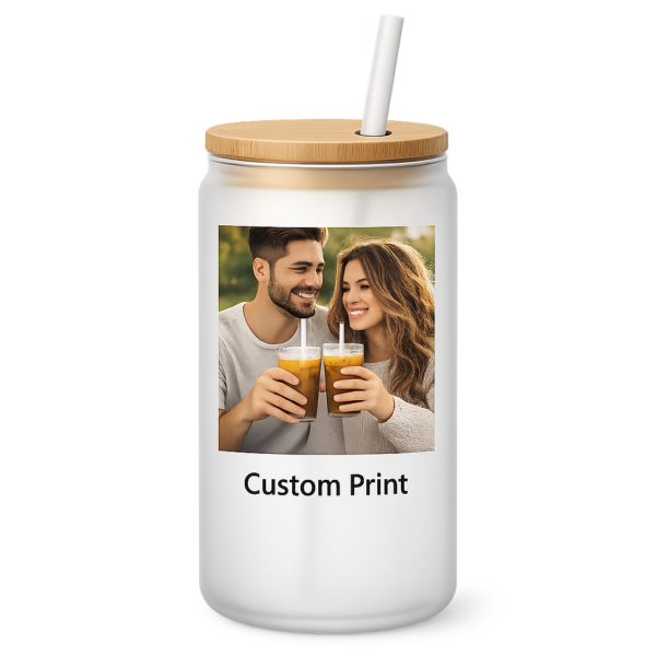 ChatGPT Image Mar 15, 2026, 07_24_55 PM Custom Frosted Glass Tumbler – Personalized Sublimation Cup with Bamboo Lid