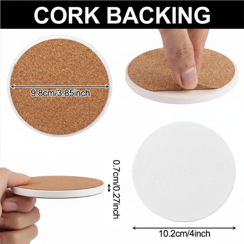 Custom Ceramic Photo Coaster – Personalized Drink Coaster with Cork Backing