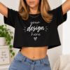 Custom Women's Crop Tee - Black Black custom women's crop tee with personalized printing by SHEERO